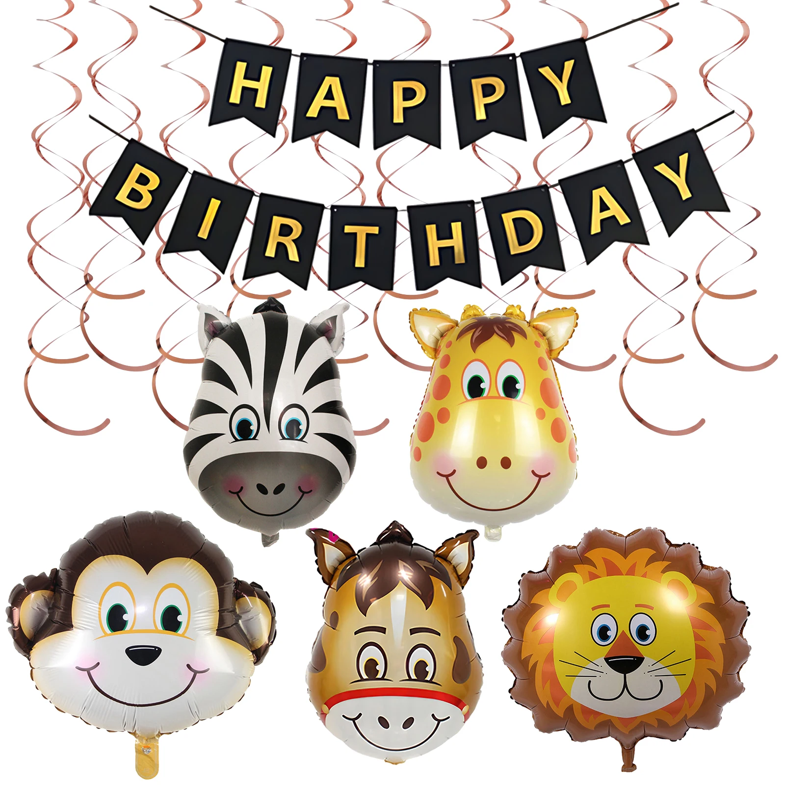 

Animal Head Foil Balloons Tiger Lion Inflatable Air Balloon Banner Jungle Party Decoration Kid Toys Birthday Party Decorations