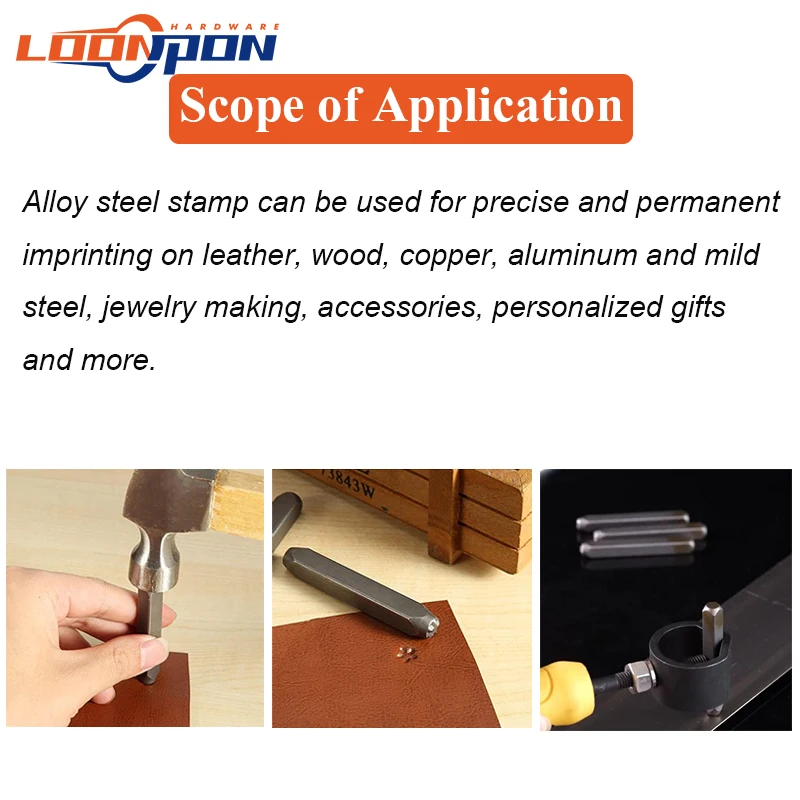 Loonpon Metal Stamping Kit Number Letter Stamps Set Alloy Steel Stamp DIY Punch Tools For Leather Metal Aluminum Mild Steel number letter stamp set alphabet number stamp set leather letter punch leather craft stamps