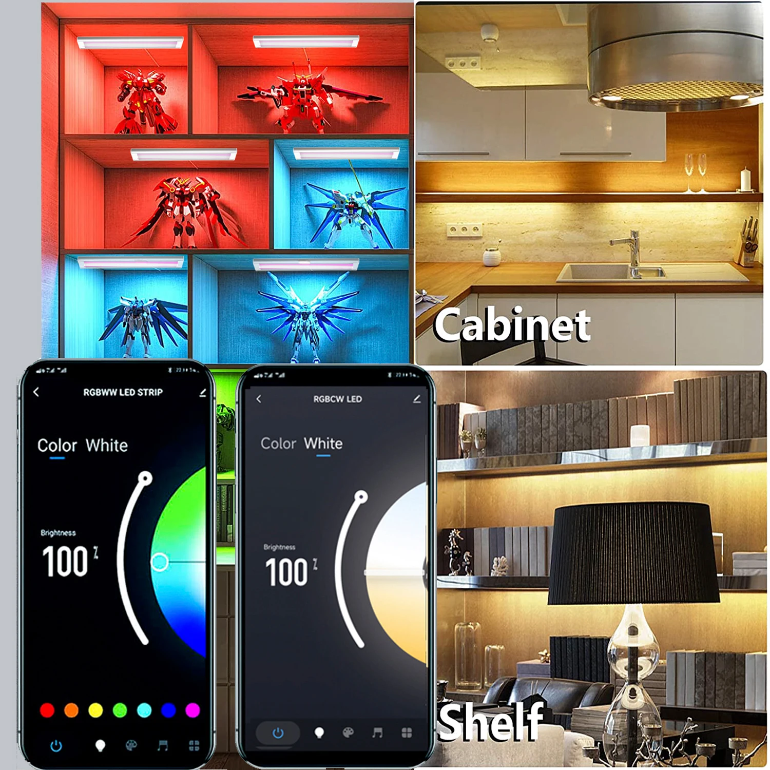 Tuya Zigbee Unter Kabinett LED-Licht Bar Kit 30CM RGBCCT Smart Licht Dimmbar Schlafzimmer Schrank Arbeit mit Alexa Google hause 2-6PCS