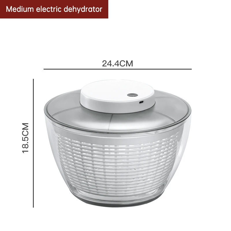 Automatic Electric Salad Spinner Food Strainers Salad Dehydrator Dryer Bowl Multifunctional Vegetable Washer Drain Basket