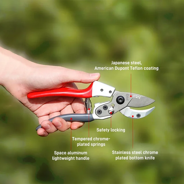 Sk5 Acél Kertészeti Olló 25 Mm Kerti Ág 2Db Gyümölcsfasz Metsző Virágmaszkoló Virág Elrendező Eszköz - Image 5