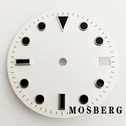 Sterile Black and White Watch Dial with Hands - 28.5mm Automatic Movement Accessory (Dial 12)