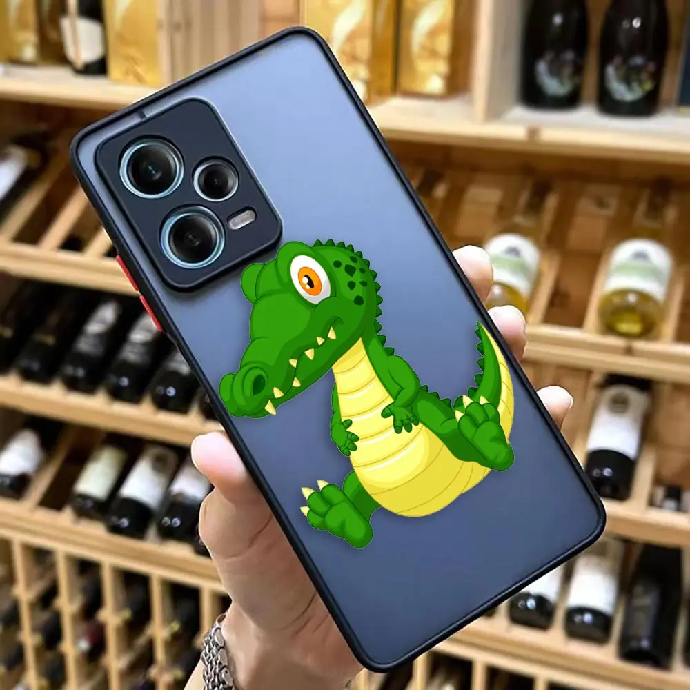 thumbnail image 1 of Funda mate para Redmi NOTE 12 11 10 11S 10S 9 9S 9T 8 7 6 5 4 3PRO PLUS 4G 5G Funda Coque Capa Shell lindo cocodrilo de dibujos animados, 1 of 5