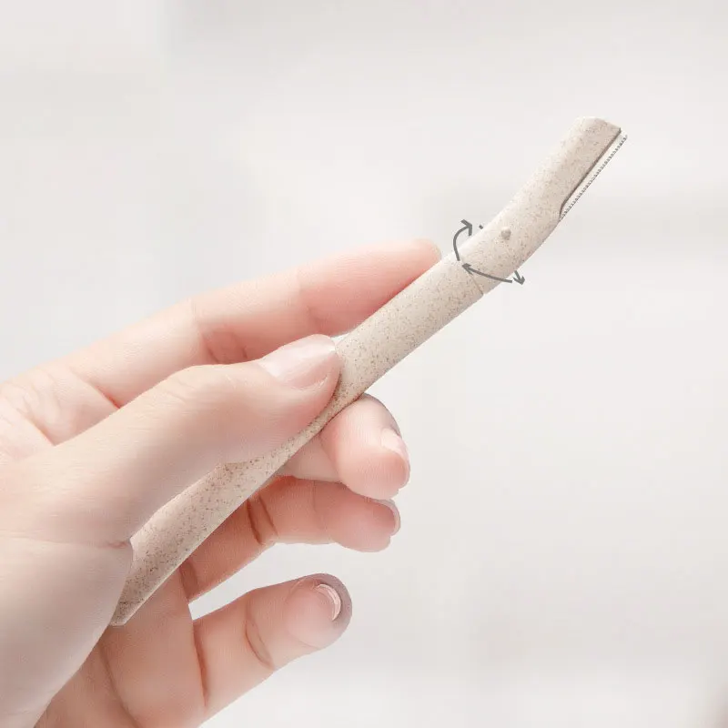 Eyebrow Trimmer Set Pack of 12 Biodegradable Eyebrow Razor Eco Friendly Eyebrow Hair Trimmer Wheat Straw Women Face Razor Dermaplaning Blades Kit eyebrow trimmer eyebrow razor set eyebrow razor eyebrow trimmer blade