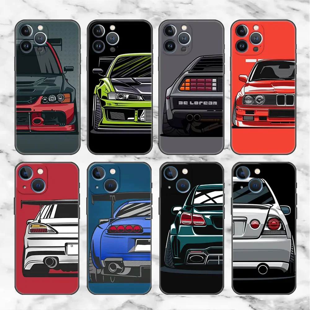 Japan JDM Sports Cars Phone Case For Apple iPhone 15 14 13 12 11 Pro Max XR X XS 7 8 Plus Mini Black Silicone Capa Comic Style 2 Japan JDM Sports Cars Phone Case For Apple iPhone 15 14 13 12 11 Pro Max XR X XS 7 8 Plus Mini Black Silicone Capa Comic Style – Bild 2