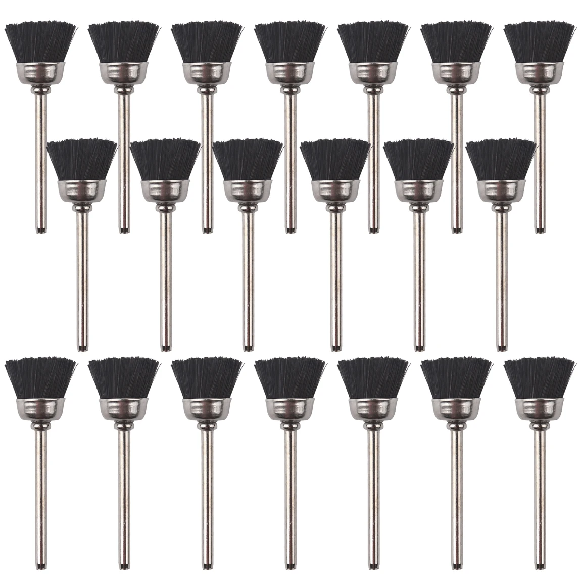 20 stücke Dremel Polier rotations bürstenset elektrische Dremel werkzeuge 3mm Schafts chleif scheibe T-förmiges Bürsten zubehör – Detail 1