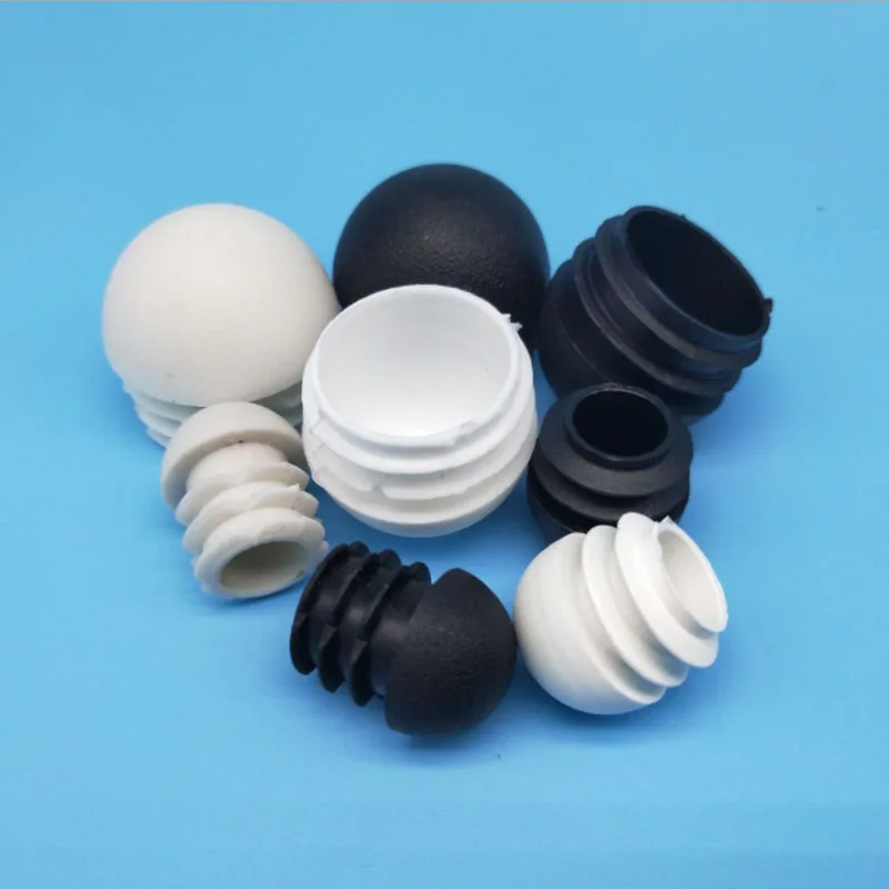 Pipe Plugs Dia.13~50mm Round Ball With Threaded Plastic Bullet Head Plug Furniture Chair Leg Caps Tube Hole Insert Cover Caps