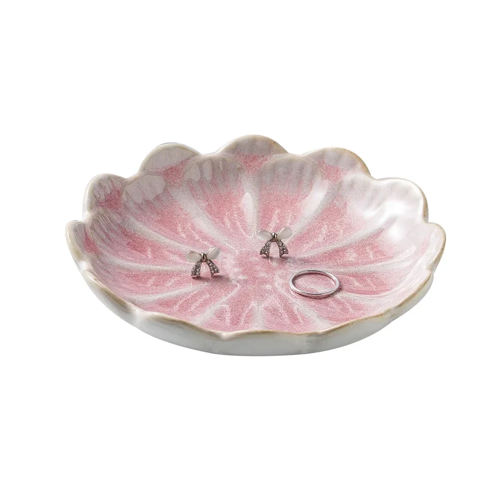 Creative and Minimalist Style Jewelry Tray Home Snack Dish Flavor Dish Ceramic Lotus Decoration Plate and Decorative Display 5