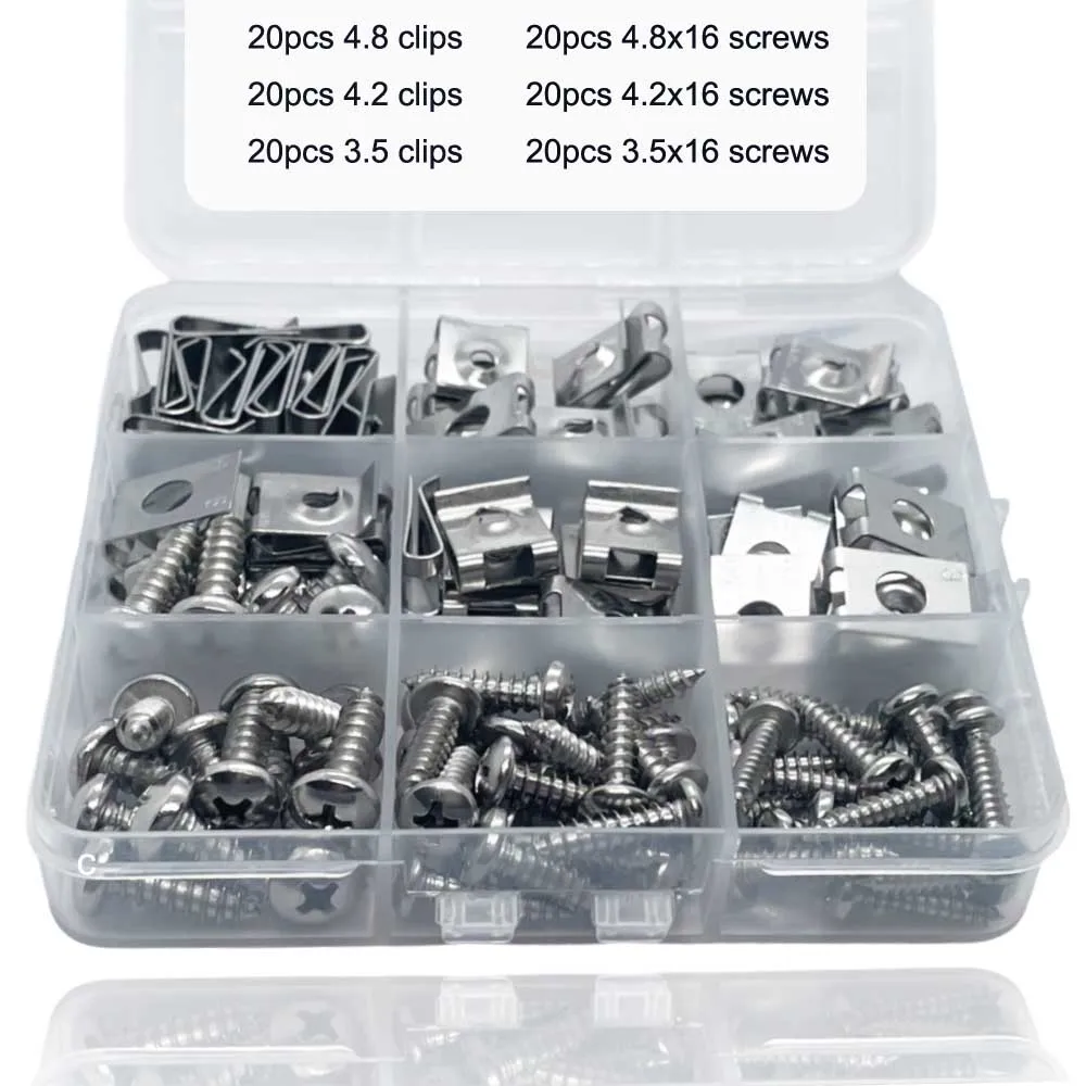 Kit 20 Clip Autofilettanti In Acciaio Inox 304 Per Auto E Moto, Dadi A Scatto ST4.2 E ST3.5 Per Fissaggio Pannelli E Decorazioni