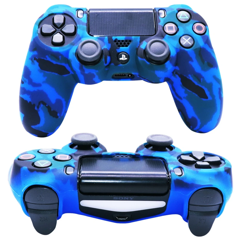Silicone Protective Cover Case For Playstation 4 PS4 Game Controller Accessories Anti-slip Cases shell With Thumb Stick Grip Cap