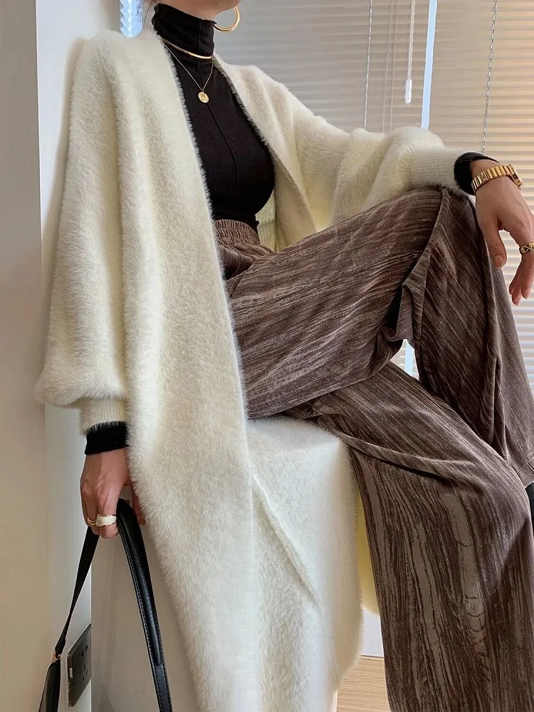 long knitted cardigan sweater coat knitwears korean style clothes fall 2023 fashion new arrivals women clothing autumn knitted