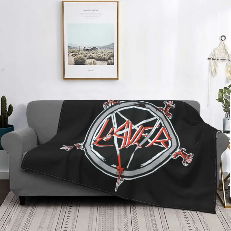 Металлическое одеяло рок-группы Slayer с логотипом пентаграммы Осенний чехол для