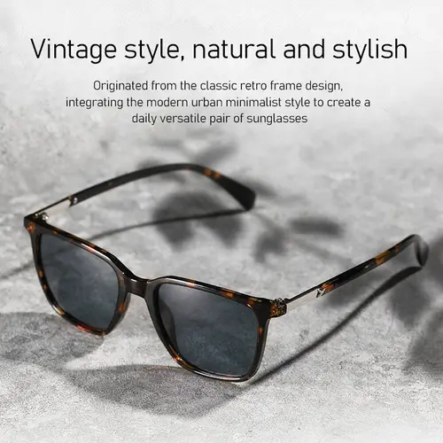 Polarized Sunglasses for Women Man Classic Retro Square UV400 Clear Vision and Glare Reduction for Driving Travel Sightseeing Be - Image 2