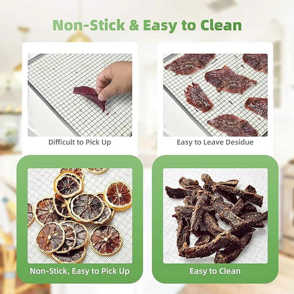 10Pcs Silicone Dehydrator Sheets Non Stick Food Fruit Dehydrator Mats Reusable Steamer Mesh Mat for Fruit Dryer Baking Tools silicone dehydrator mats