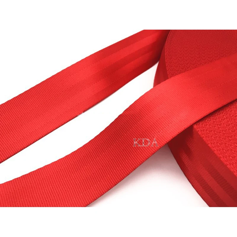 Auto 3M-30M Red Strengthen Seat Belt Webbing Fabric Racing Car Modified Seat Safety Belts Harness Straps Standard Certified