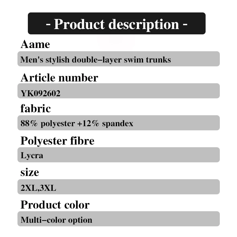 Swim Trunks Men Summer Anti-embarrassment Double-layer Style Quick-drying Large Size Flat Angle Professional