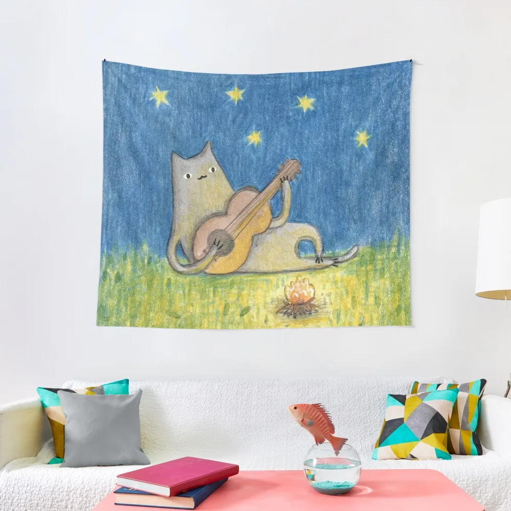 

Campfire Cat Tapestry Tapestry Wall Hanging