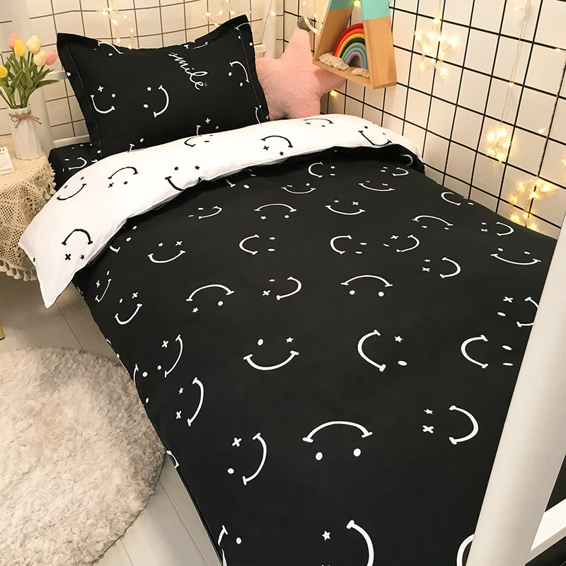 Cute Strawberry Bedding Set Pink Duvet Cover Flat Sheet Pillowcase Soft Bed Linens Single Girls Dormitory Bedroom Home Textile 5