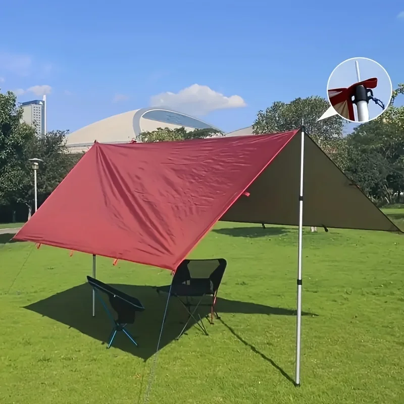 2pc Adjustable Aluminum Alloy Tent Pole Triple Section Outdoor Canopy Support Rod Silvery Canopy Pole Support Rod Telescopic