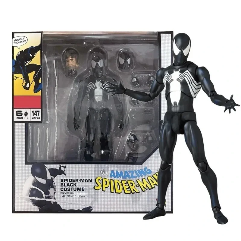 マフェックス No.147 MAFEX SPIDER-MAN BLACK COS MAFEX No.147 Spider-Man Black Costume COMIC Ver Figure Hobby
