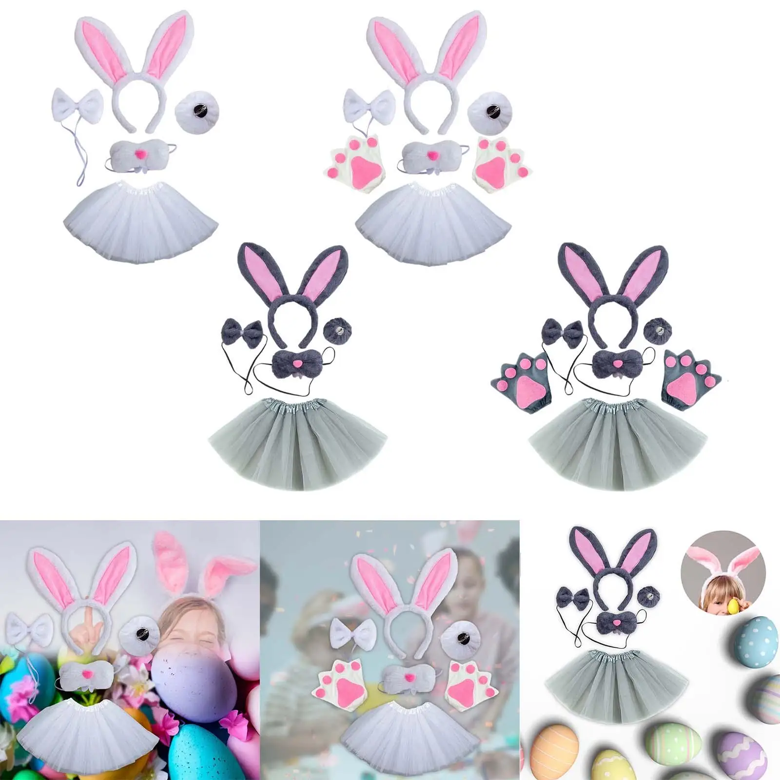 Disfraz De Conejito Para Niñas | Set Con Diadema, Tutú De Tul, Guantes De Garra Y Cola | Rosa Y Suave | Ideal Para Carnaval, Halloween Y Cosplay