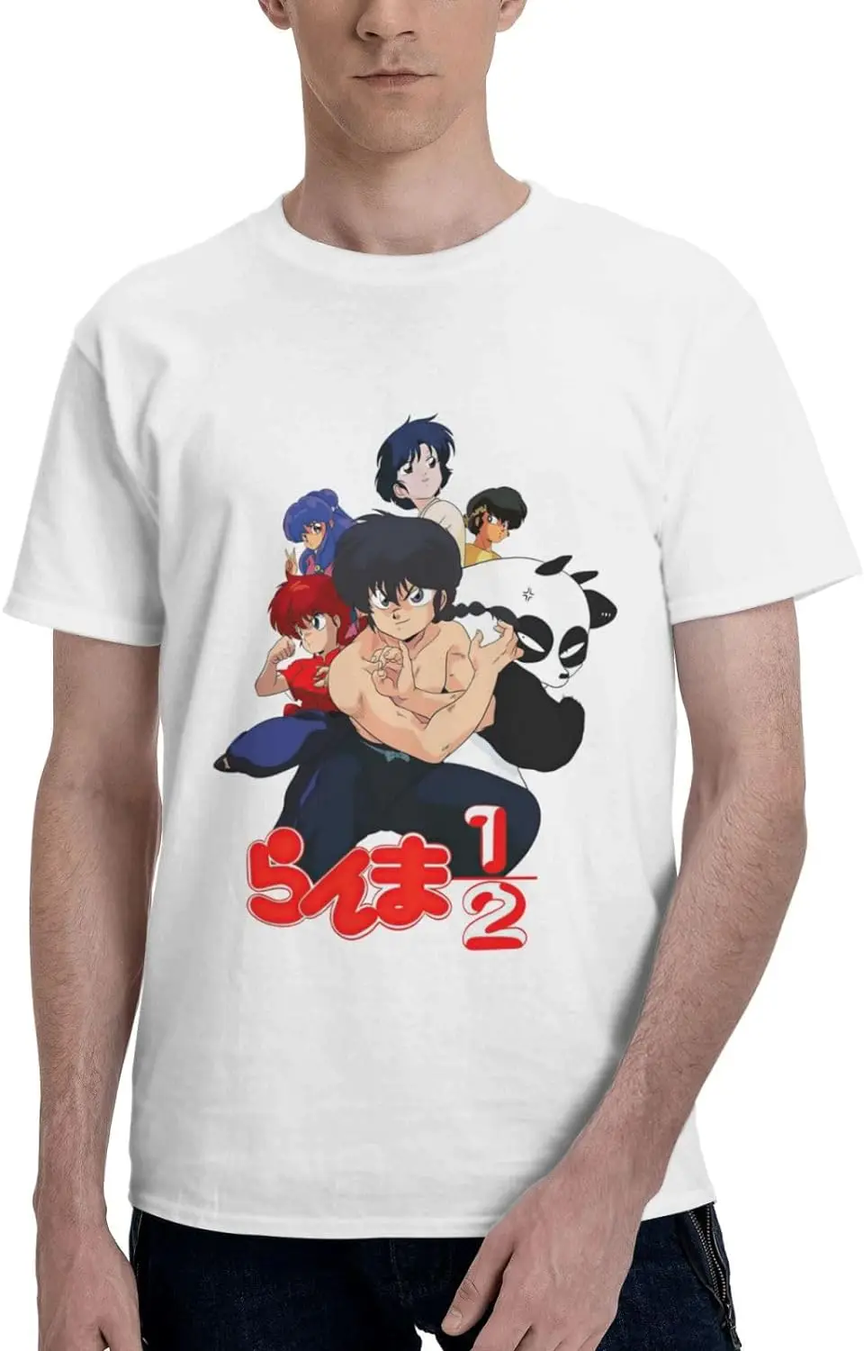 

Anime Ranma ½ Shirt Cotton Short Sleeve Cool T-Shirt for Male Black