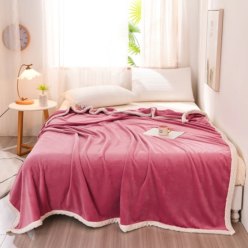 

Home Textile Polar Microfiber Blanket Cover The Bed Large Thick Fleece Sofa Blanket Pink Small Blanket for Kids