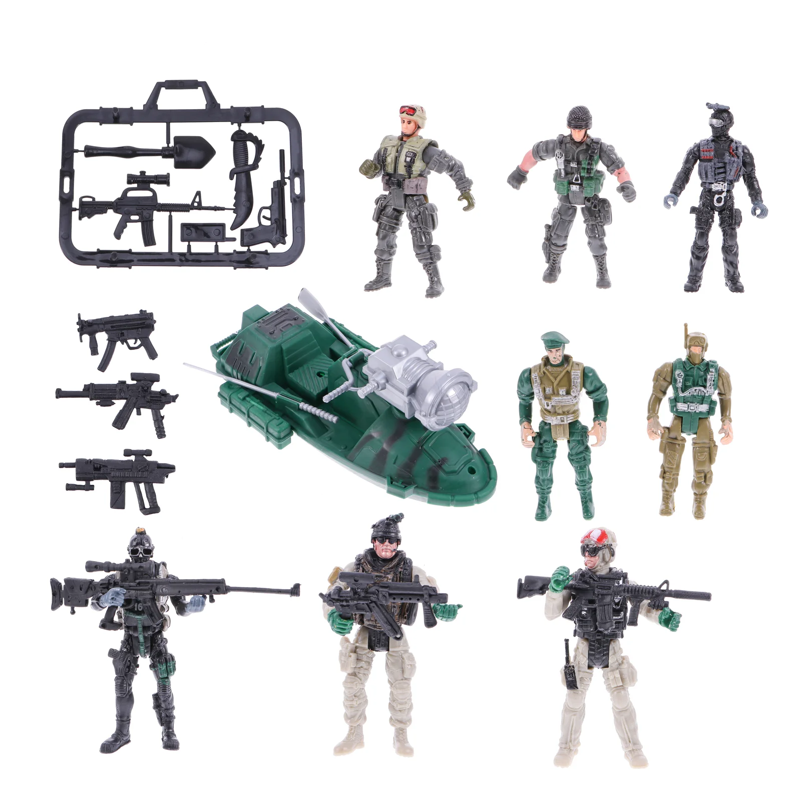 

1 Set 9 Pcs Model Adornments Vehicle Soldier Models (Assorted Color)