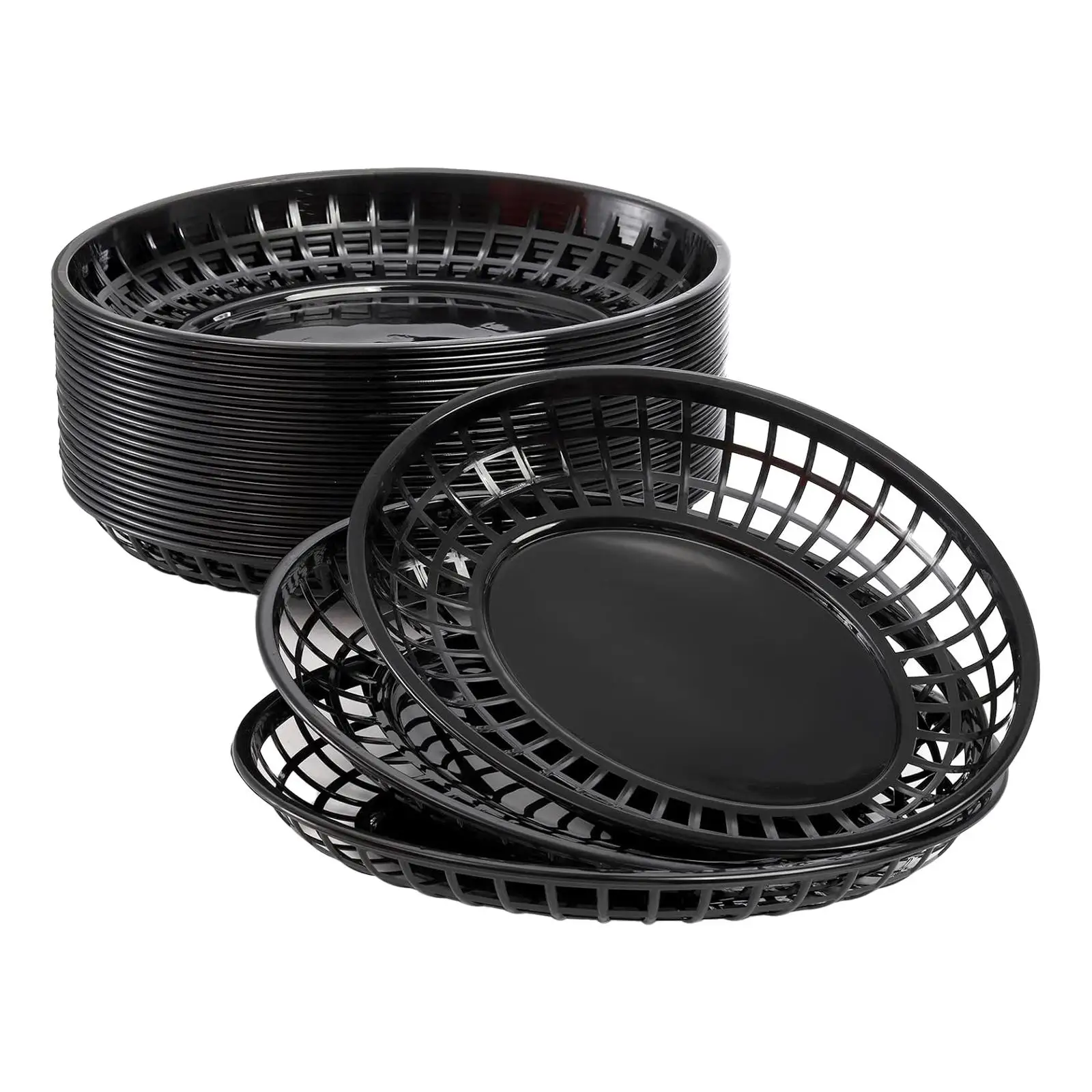 24 Pieces Fast Food Baskets Retro Deli Baskets Bread Fry Baskets Serving Tray Platters for Arts Kitchen Office Party Burgers