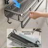 Suction Cup Shampoo Holder Bathroom Shelf Makeup Storage Organizer Aluminum Shower Shelf Bathroom Organizer No Drill Wall Shelf 5