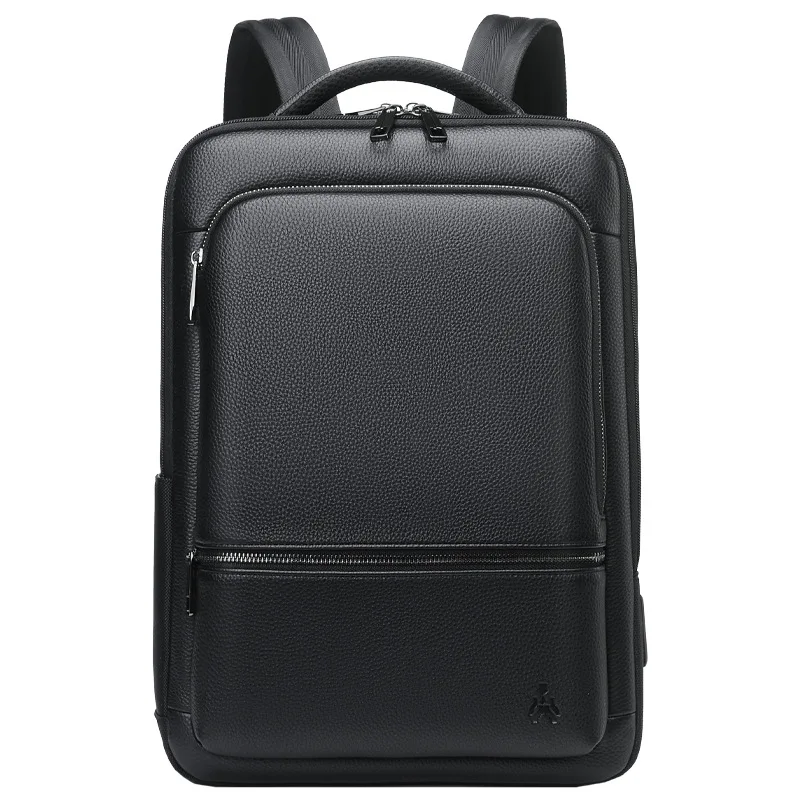 2023 New Brand Fashion Men Backpack Leather School Backpack Bag Waterproof Travel Bag Casual Leather Book Laptop Bag Male 2