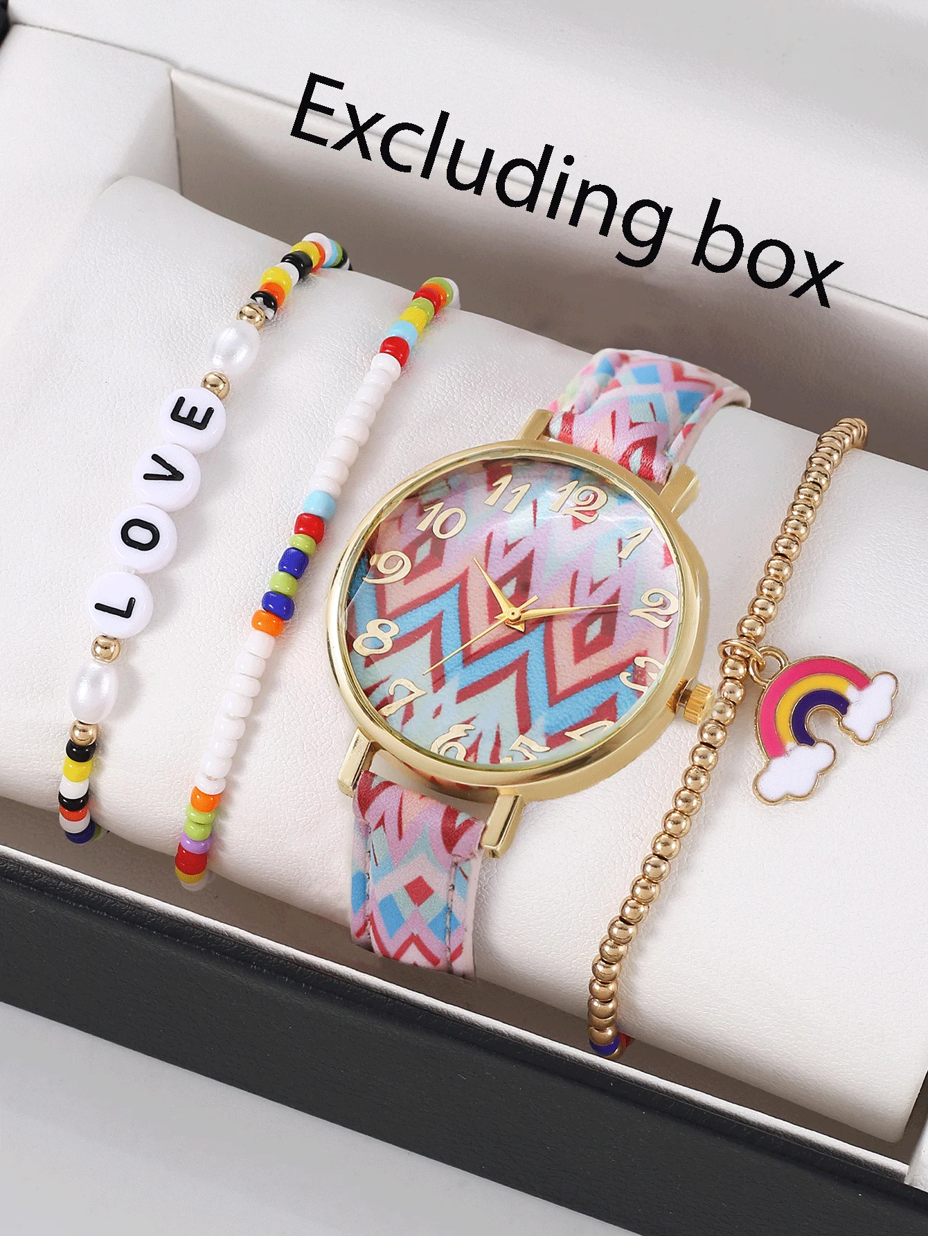 Women's Watch Student Quartz Watch Rainbow Watch Women's Set