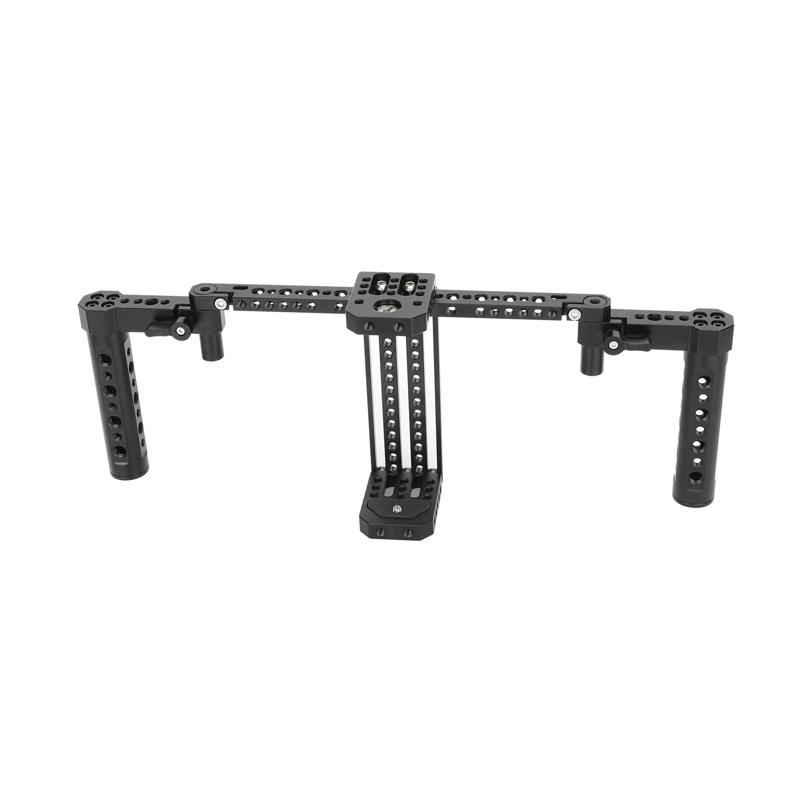 Camera Monitor Cage with  Height Adjustable Cheese Base Plate and Handgrips Fits