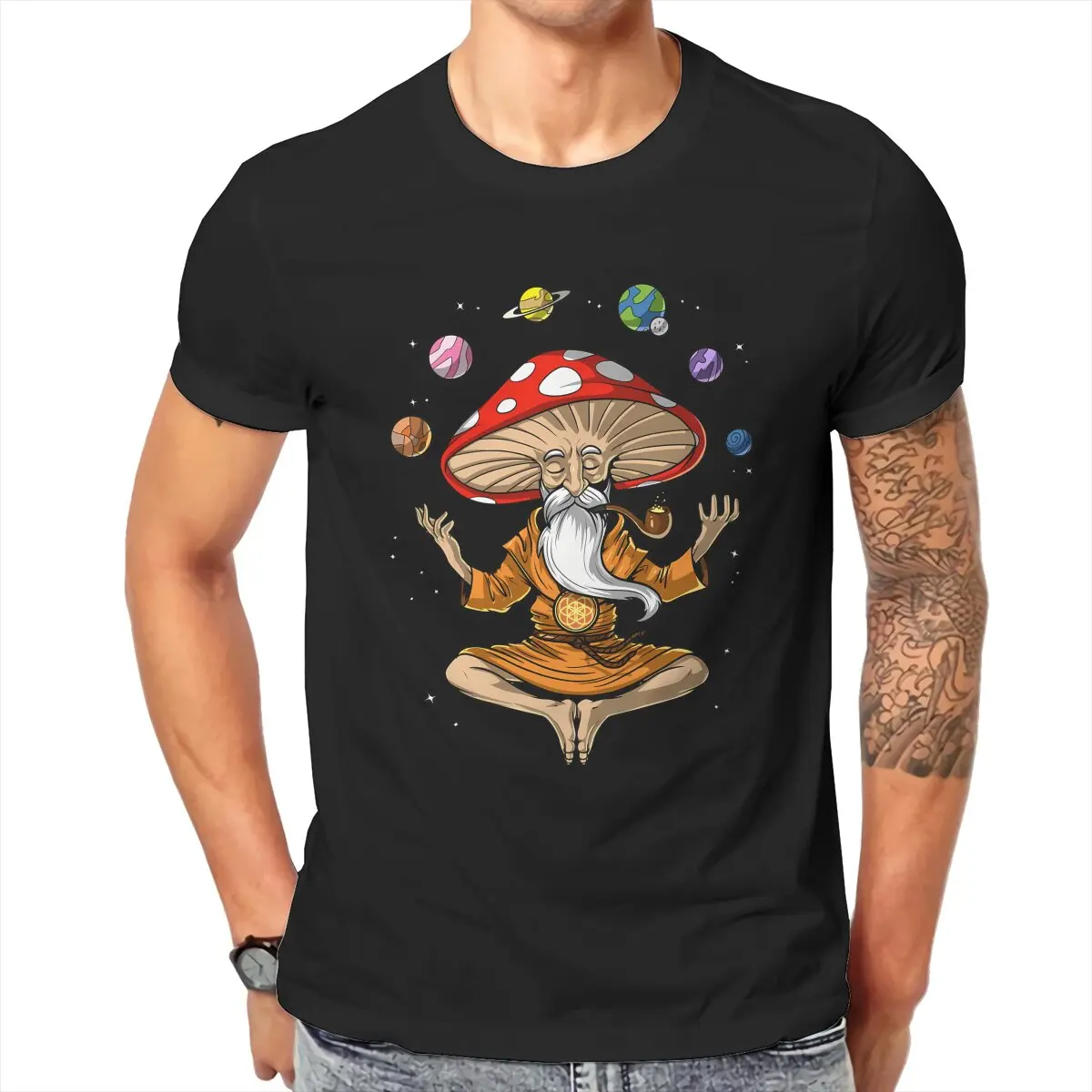 

Buddha Classic Unique TShirt Magic Mushroom Top Quality New Design Graphic T Shirt Stuff Hot Sale