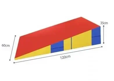 Inflatable Wedge Child Folding Play Mat, Triangle Shape Gymnastics Incline Wedge, Tumbling Mats, Outdoor Sports Equipment