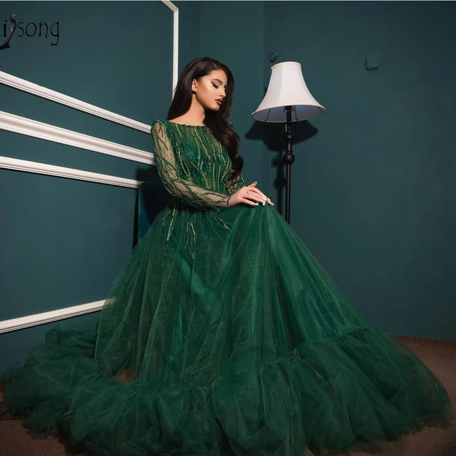 Bottle Green Wedding Gown In Georgette For Women | Blue dresses for women,  Party gowns online, Women long gown