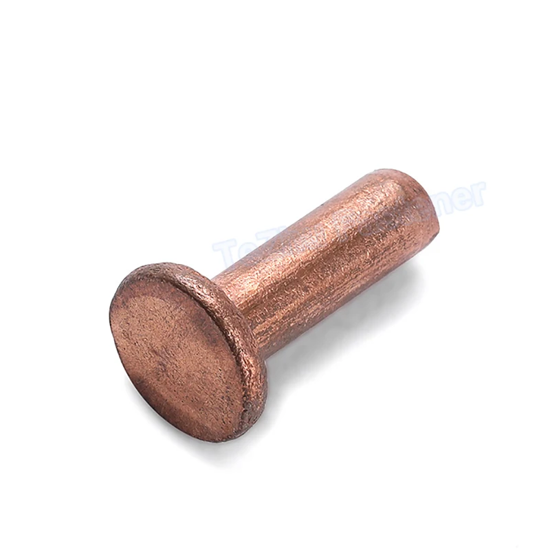 1-50pcs Flat Head Rivets M2 M2.5 M3 M4 M5 M6 M8 Solid Purple Copper Hand Knock Riveter Stud Length 3/4/5/6/8/10~25/30/40mm GB109 for Rivets And Fasteners Rivets And Screws