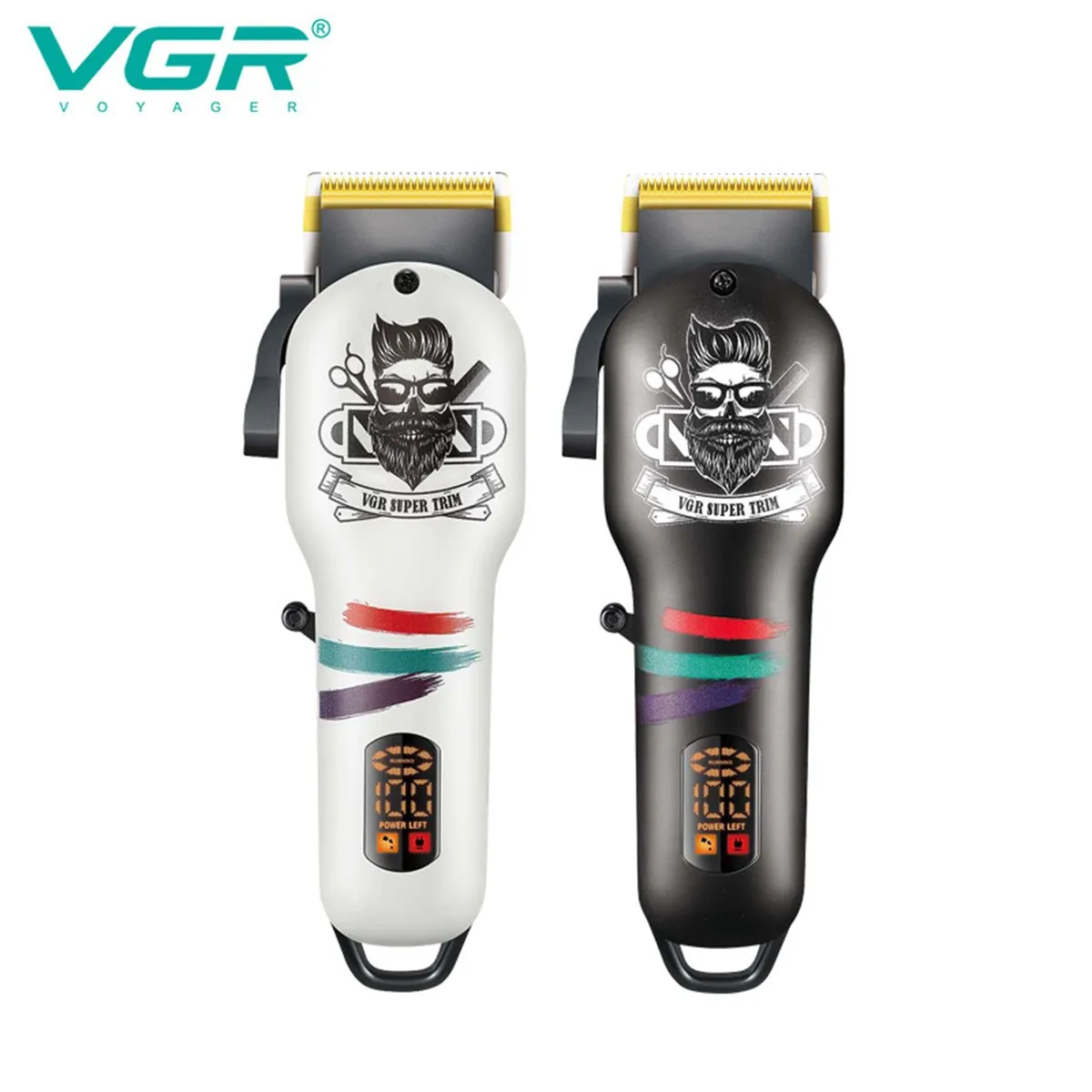 VGR V-699 New Style Electric Hair Clipper High Power Shaver LCD Rechargeable Metal Haircut Display Barber Supplies USB VGR 699