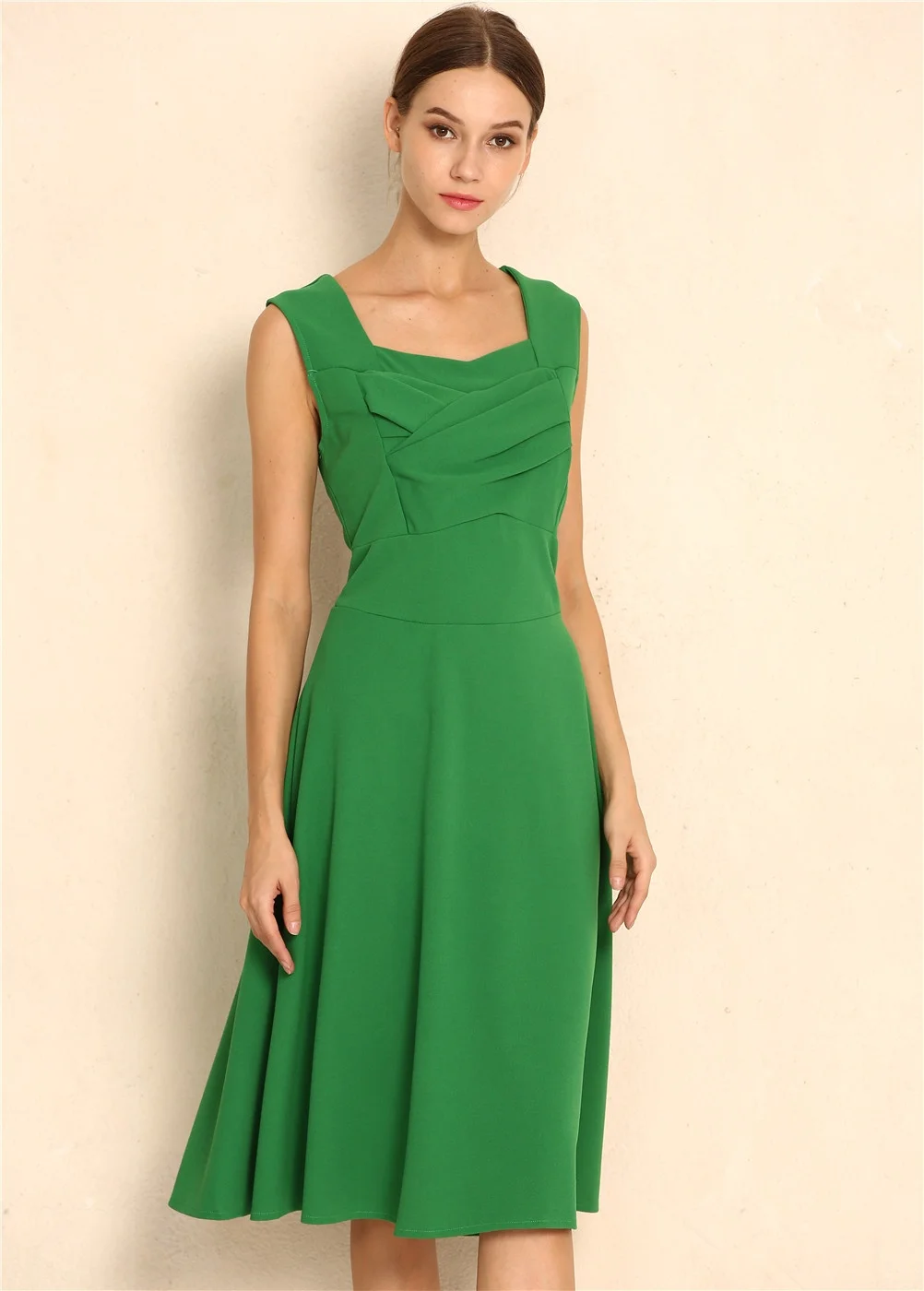 Elegant Emerald A-Line Midi Dress for Women Sb4afc6f3085b4ca590071360a3125246W