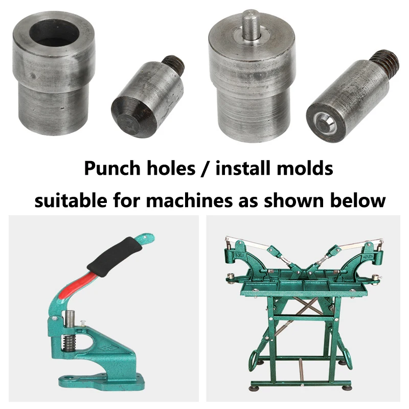 Eyelet Punch Tool Set Grommet Eyelet Kit Metal Punch Hole Mold and Eyelet Grommet Dies for Hand Punch Press Machine for Clothing Leathercraft Accessorie