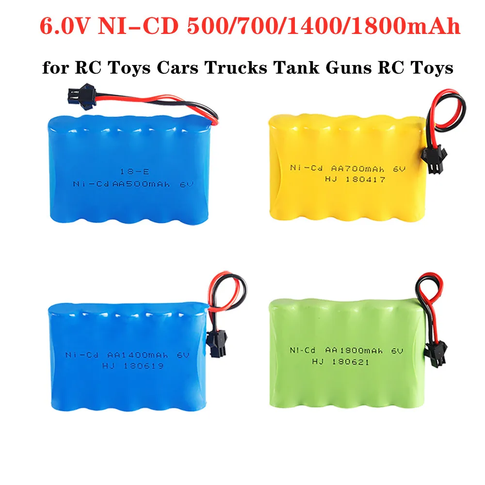 Batterie RC Ni-CD 6V 500-1800mAh pour Voiture Bateau Tank