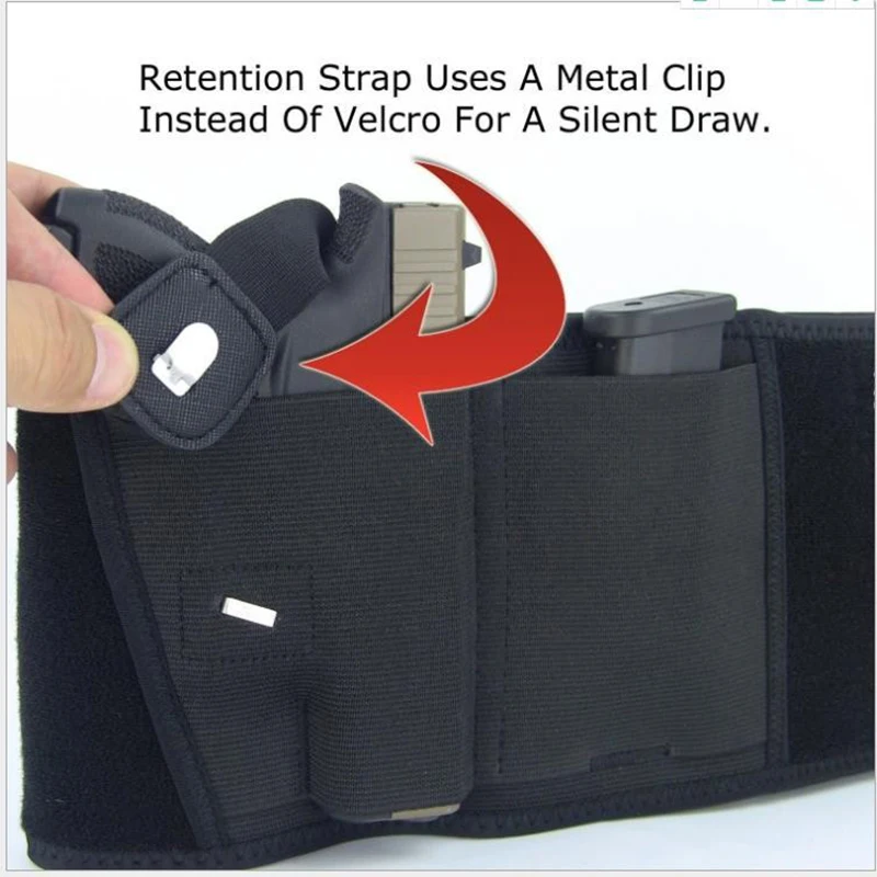 Nylon Right Hand Concealed Carry Belly Band Gun Holster