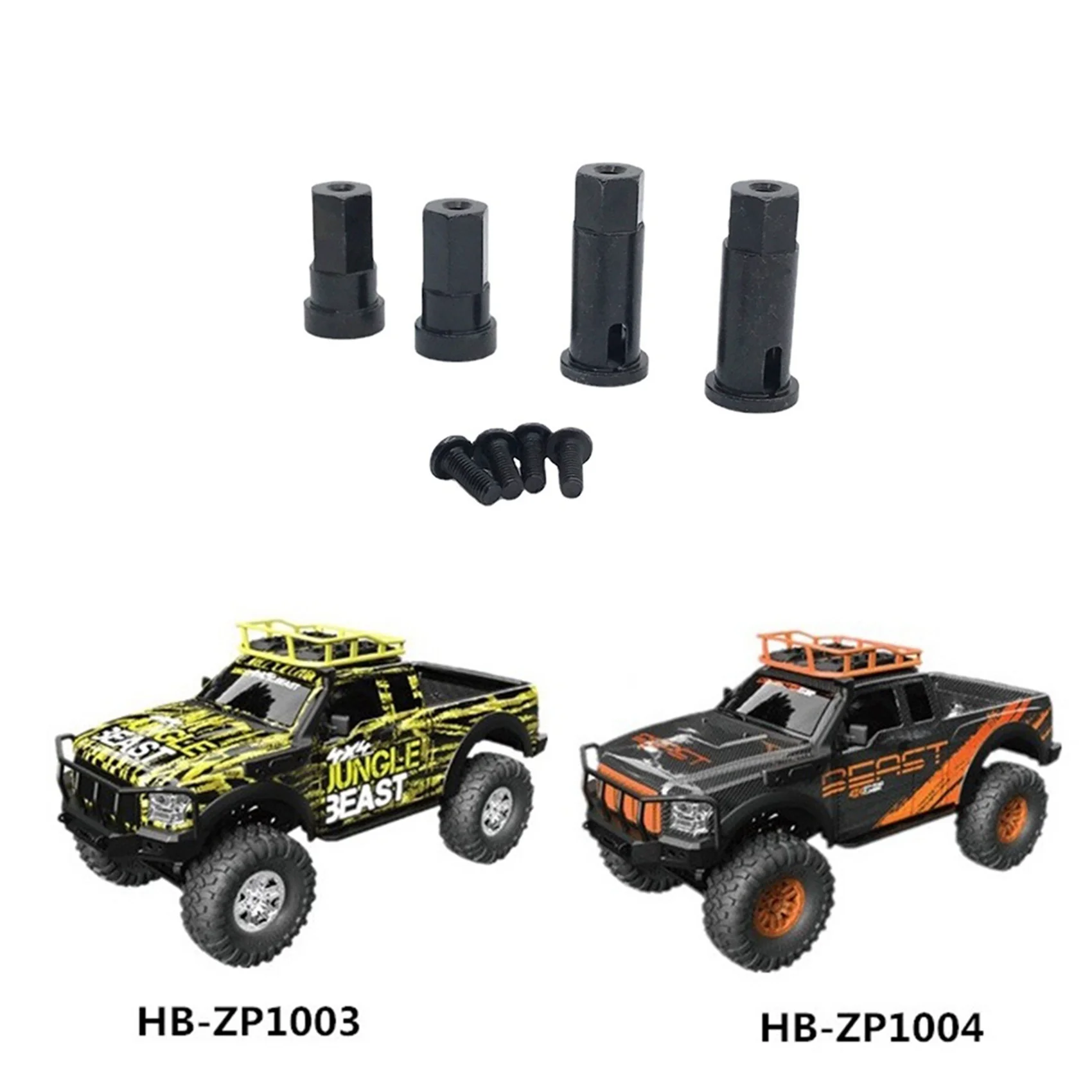 AEF1-8Pcs HB ZP1001 ZP1002 ZP 1001 ZP 1002 1/10 RC 자동차 업그레이드 부품 용 금속 휠 육각 허브 드라이브 어댑터 결합기
