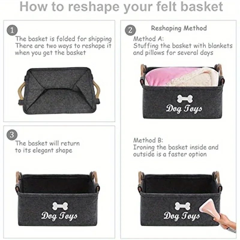 Felt pet toy box, dog toy box, storage basket box – perfect for organizing pets Best Sellers In Pet Supplies
