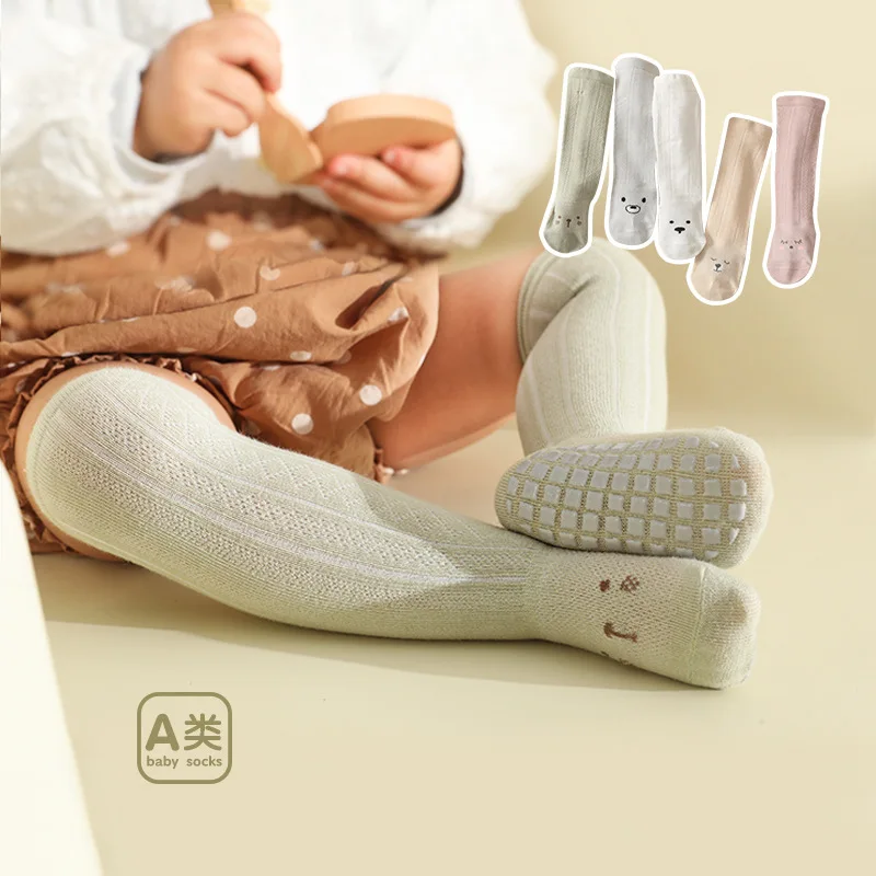 

2022New Baby Girls Knee High Socks Summer Autumn Cotton Boys Anti-slip cute animal Socks Infant Toddler Short Sock For 0-3 Years