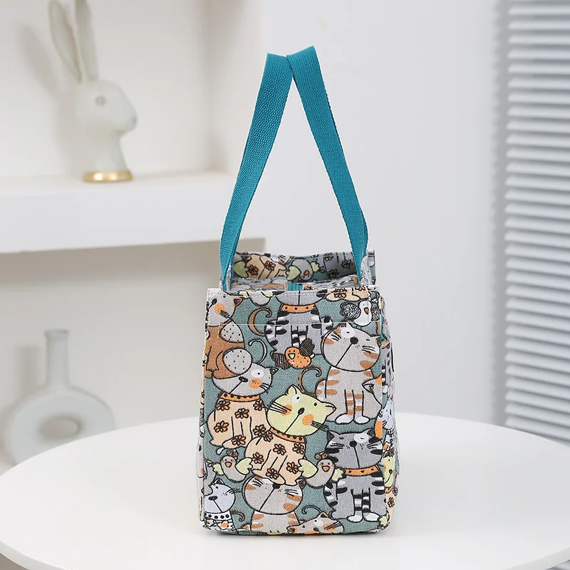 Insulated Lunch Bag Cartoon Print Large Capacity Thermal Cooler Picnic