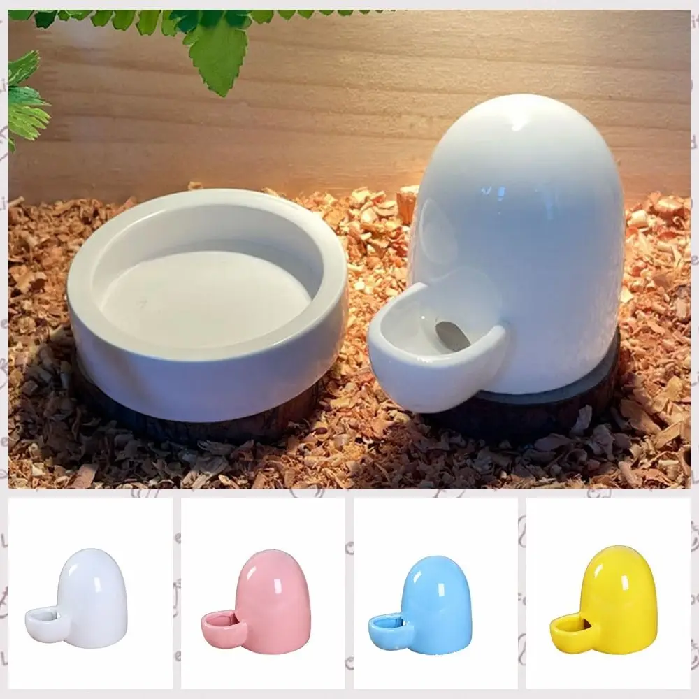 

Rutted Hamster Ceramics Water Feeder Guinea Pig Water Bowl Ceramic Automatic Hamster Snack Bowl Tiny Round Chicken