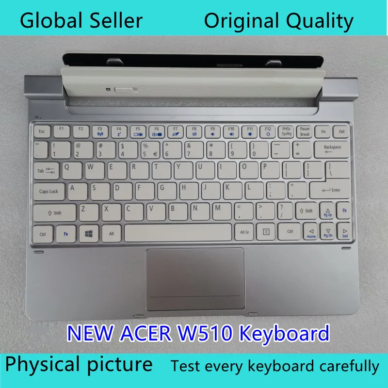 Original 100% novo teclado funciona para o acer w510 w510p w511 w511p tablet 10.1 polegada tela branca