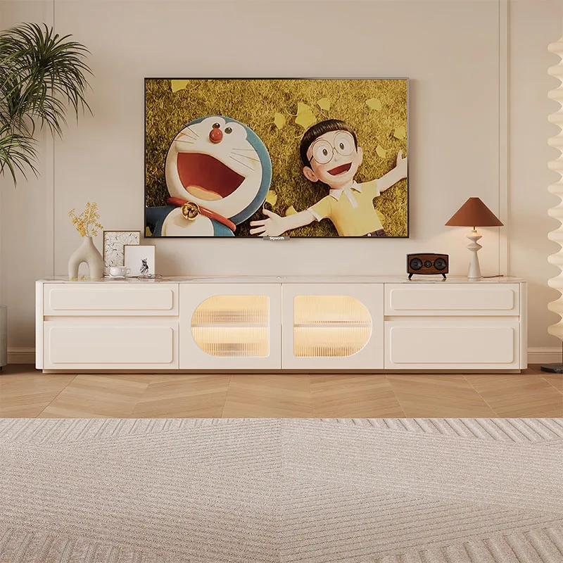 

Entertainment Glass Tv Stands Mobile Modern White Home Console Table Television Living Room Muebles Para Casa Luxury Furniture