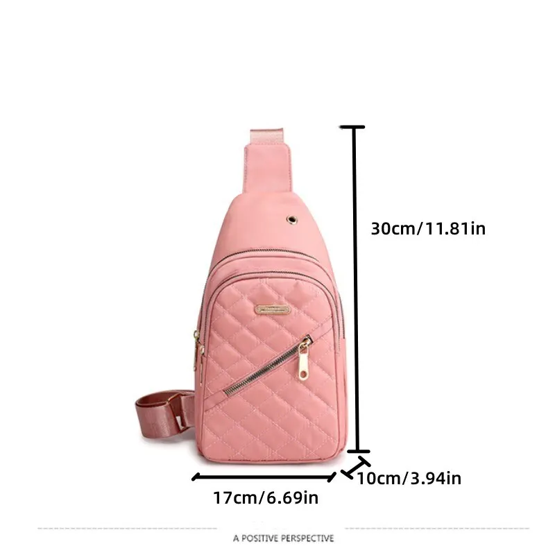 2025 New Korean Style Fashion Crossbody Bag Girls Sports Style Chest Bag Women’s Street Oxford Cloth Simple Versatile Chest Bag 2